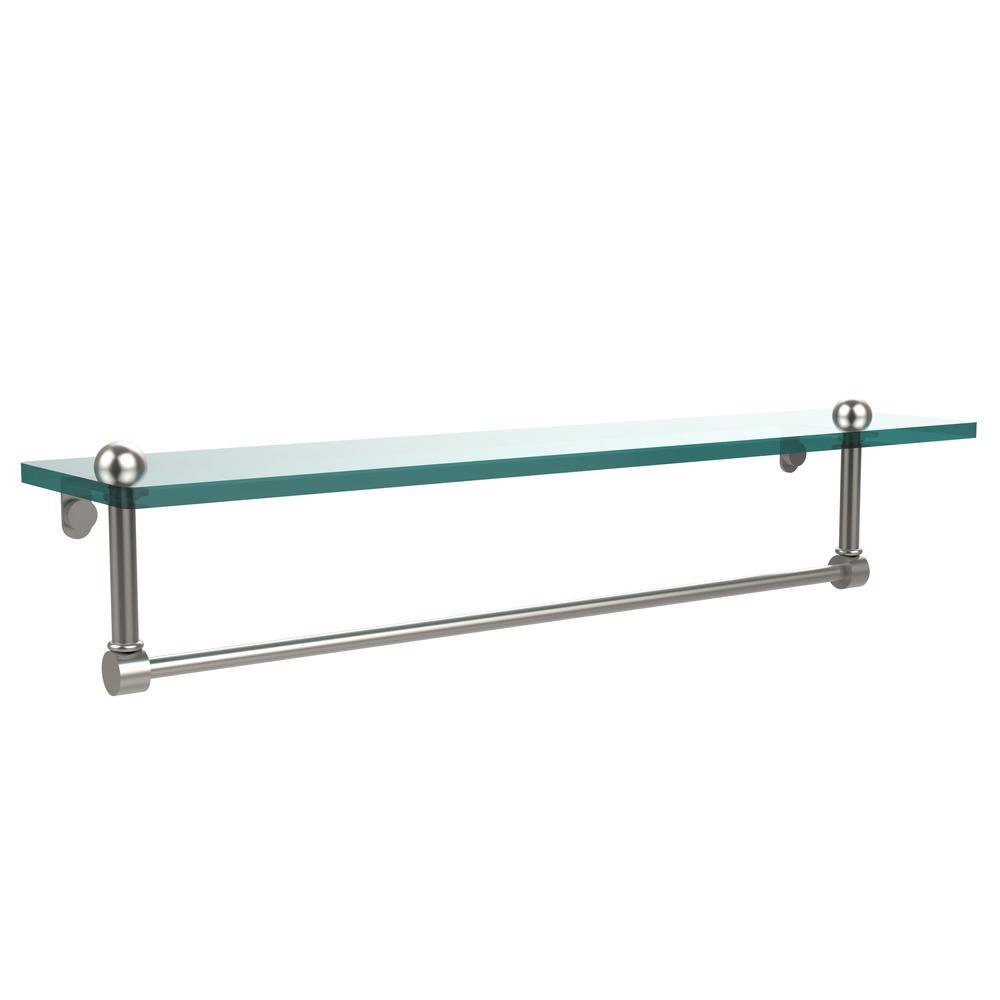 22 in. L  x 5 in. H  x 5 in. W Clear Glass Vanity Bathroom Shelf with Towel Bar in Antique Bronze - Super Arbor