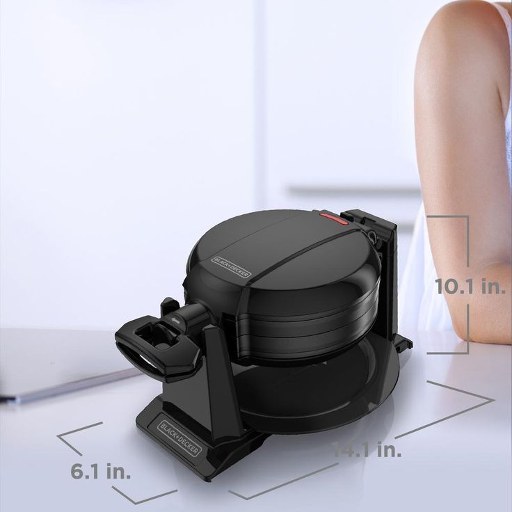 2-Waffle Black Flip Belgian Waffle Maker