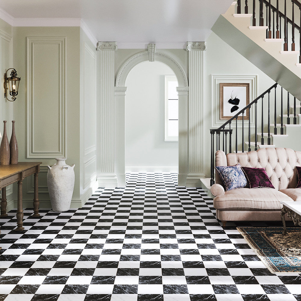 Merola Tile Merzoni Checker Ruzzini 17-7/8 in. x 17-7/8 in. Porcelain Floor and Wall Tile (11.1 sq. ft./Case)