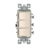Decora 15 Amp 3-Rocker Combination Switch, White - Super Arbor