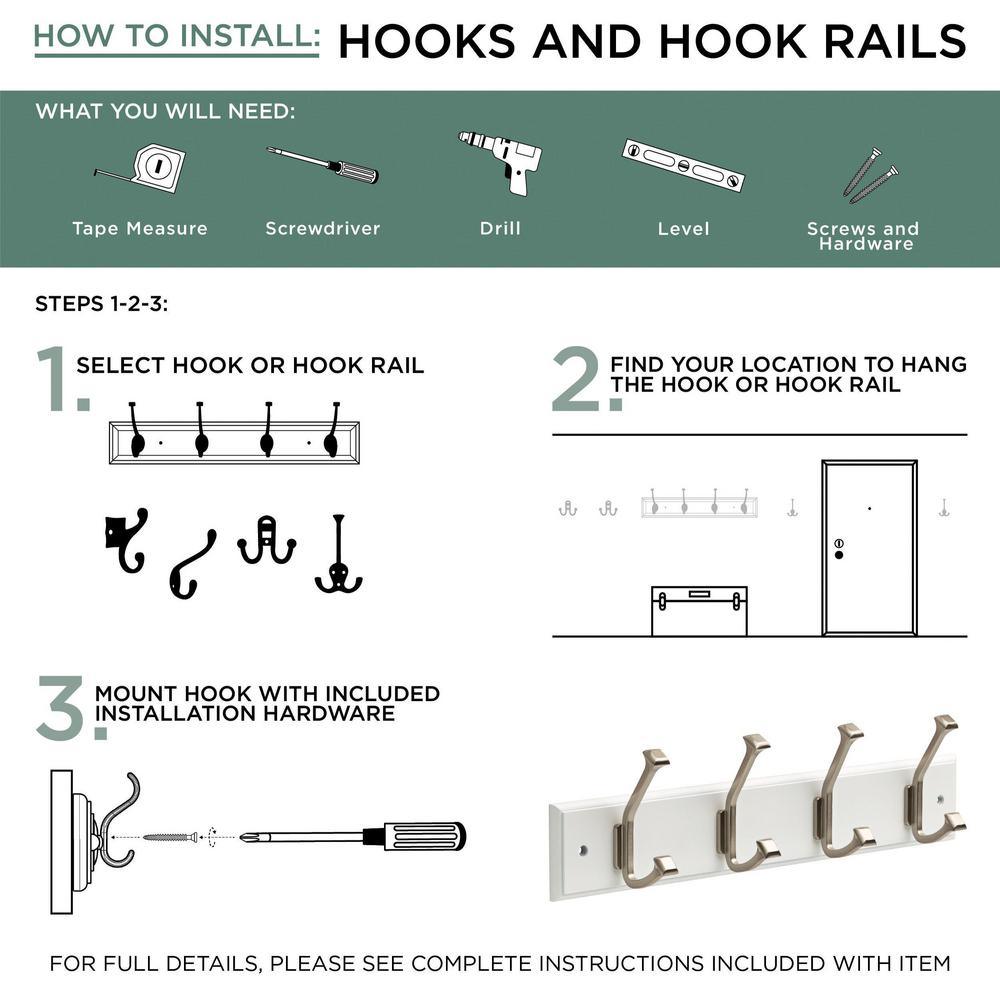 Modern Slant 2-1/4 in. White and Pine Single Prong Hook (5-Pack) - Super Arbor