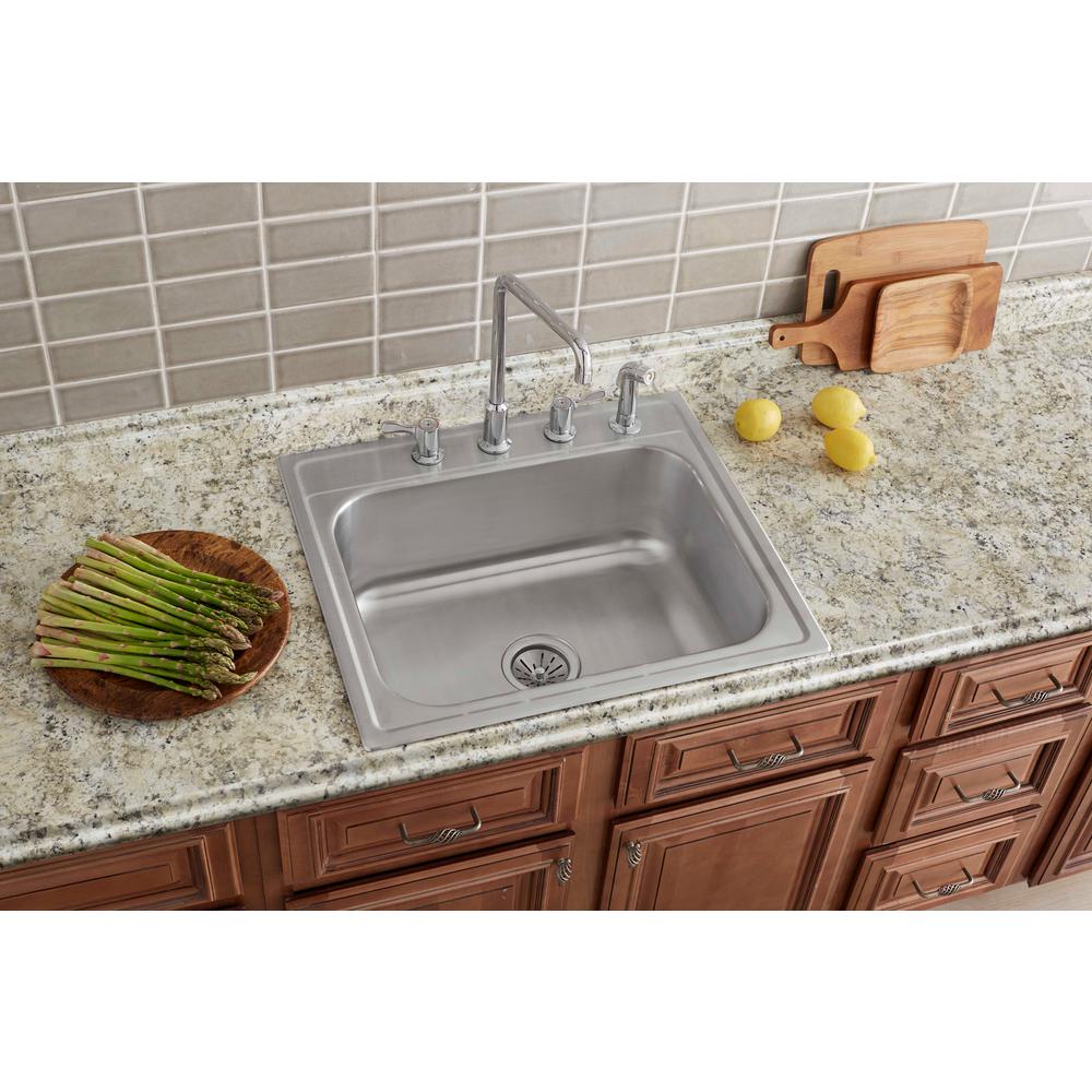 Pergola Drop-In Stainless Steel 25 in. 4-Hole Single Bowl Kitchen Sink - Super Arbor