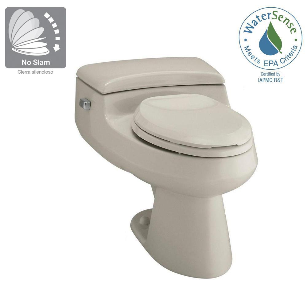 San Raphael Comfort Height 1-piece 1 GPF Single Flush Elongated Toilet in Sandbar, Seat Included - Super Arbor