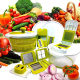 10-in-1 Multi-Use Salad Spinner with Slicer, Dicer and Chopper