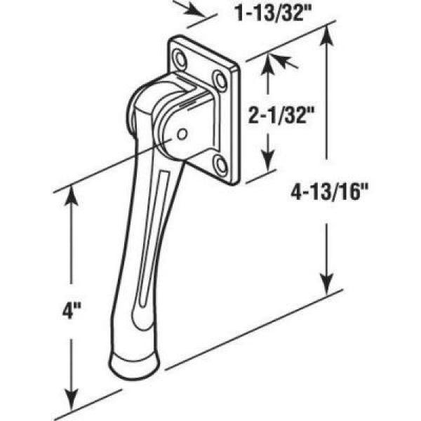 Heavy Duty Door Holder, Drop Down, Chrome Finish