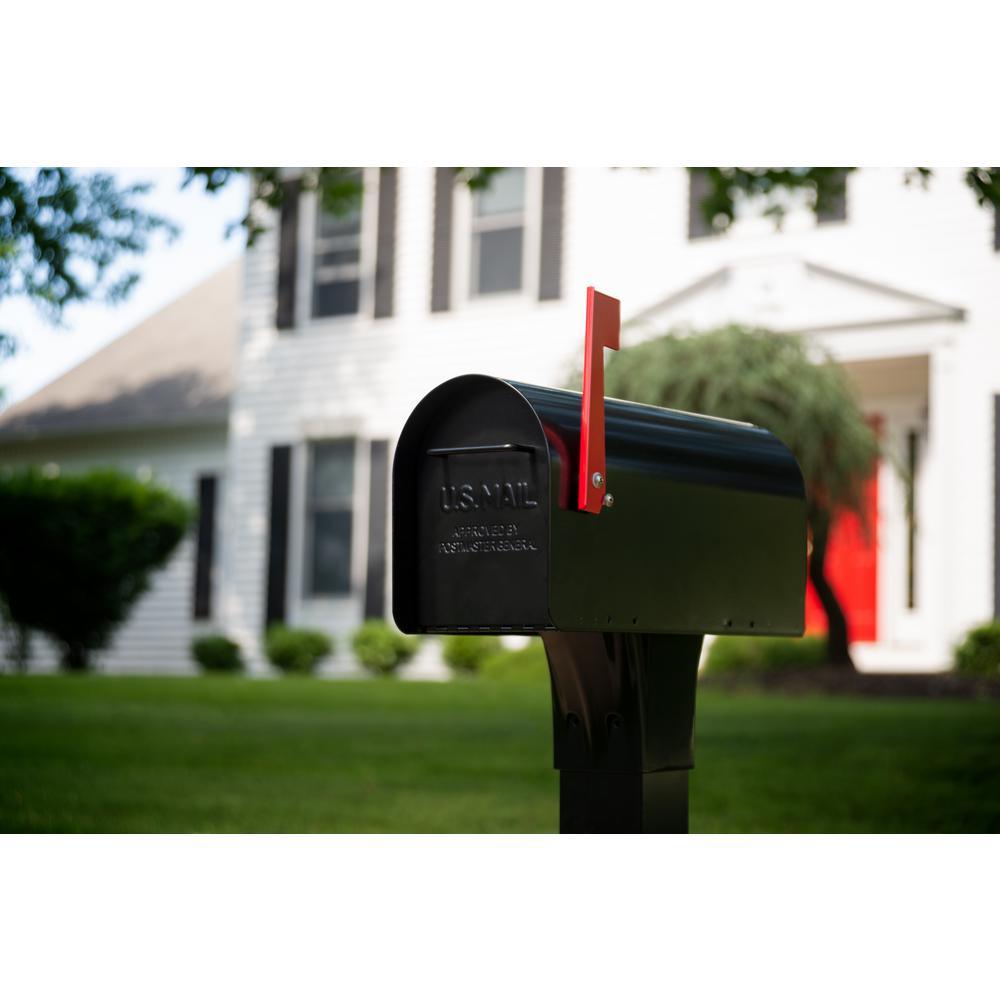 Ironside Large, Steel, Post Mount Mailbox, Black - Super Arbor