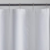 Pawling 72 in. White Solid Cotton Standard Shower Curtain - Super Arbor
