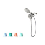 Aromatherapy 6-Spray Patterns 6.5 in. Tub Wall Mount Dual Shower Heads with INLY Capsules in Spot Resist Brushed Nickel
