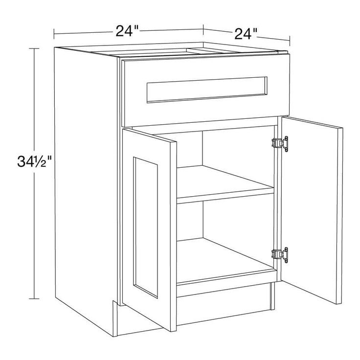 Home Decorators Collection Newport 24 in. W x 24 in. D x 34.5 in. H Assembled Plywood Base Kitchen Cabinet in Manganite with Soft Close