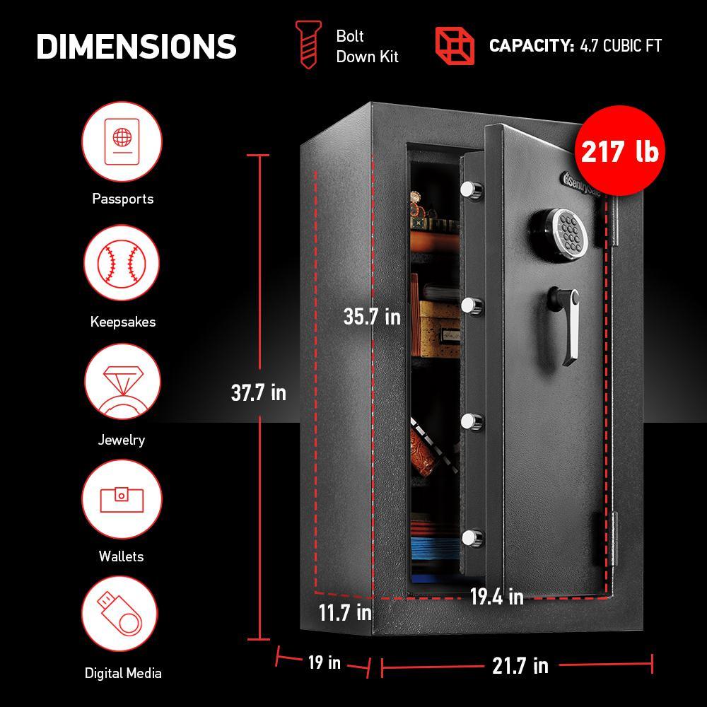 EF4738E 4.71 cu ft Fireproof Safe and Waterproof Safe with Digital Keypad - Super Arbor