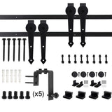 6 ft./72 in. Country Style Bypass Steel Sliding Barn Wood Door Hardware Roller Track Kit for Wood and Concrete Wall - Super Arbor