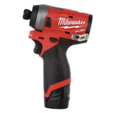 M12 FUEL 12-Volt Lithium-Ion Brushless Cordless 1/4 in. Hex Impact Driver Kit w/Two 2.0Ah Batteries, Charger&Hard Case - Super Arbor