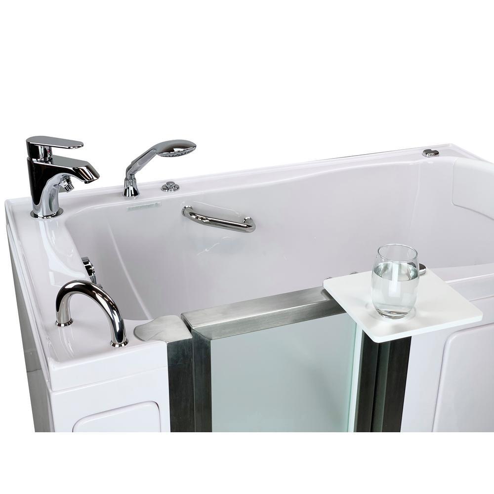 Royal 52 in. Acrylic Walk-In Whirlpool Bathtub in White with Left Door, 2-Piece Fast Fill Faucet and 2 in. Dual Drain - Super Arbor