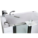 Royal 52 in. Acrylic Walk-In Whirlpool Bathtub in White with Left Door, 2-Piece Fast Fill Faucet and 2 in. Dual Drain - Super Arbor