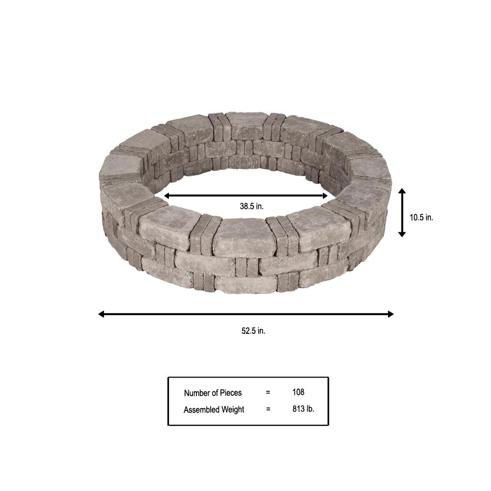 Pavestone RumbleStone 52.5 in. x 10.5 in. Tree Ring Kit in Greystone