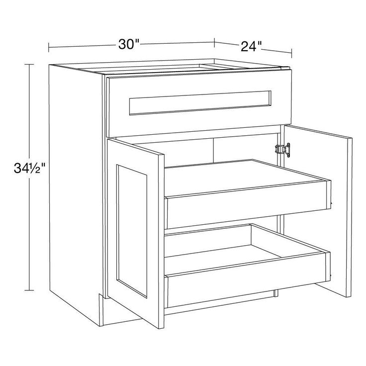 Home Decorators Collection Newport 30 in. W x 24 in. D x 34.5 in. H Assembled Plywood Base Kitchen Cabinet in Manganite with 2ROT Soft Close