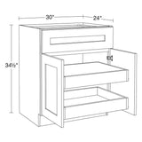 Home Decorators Collection Newport 30 in. W x 24 in. D x 34.5 in. H Assembled Plywood Base Kitchen Cabinet in Manganite with 2ROT Soft Close