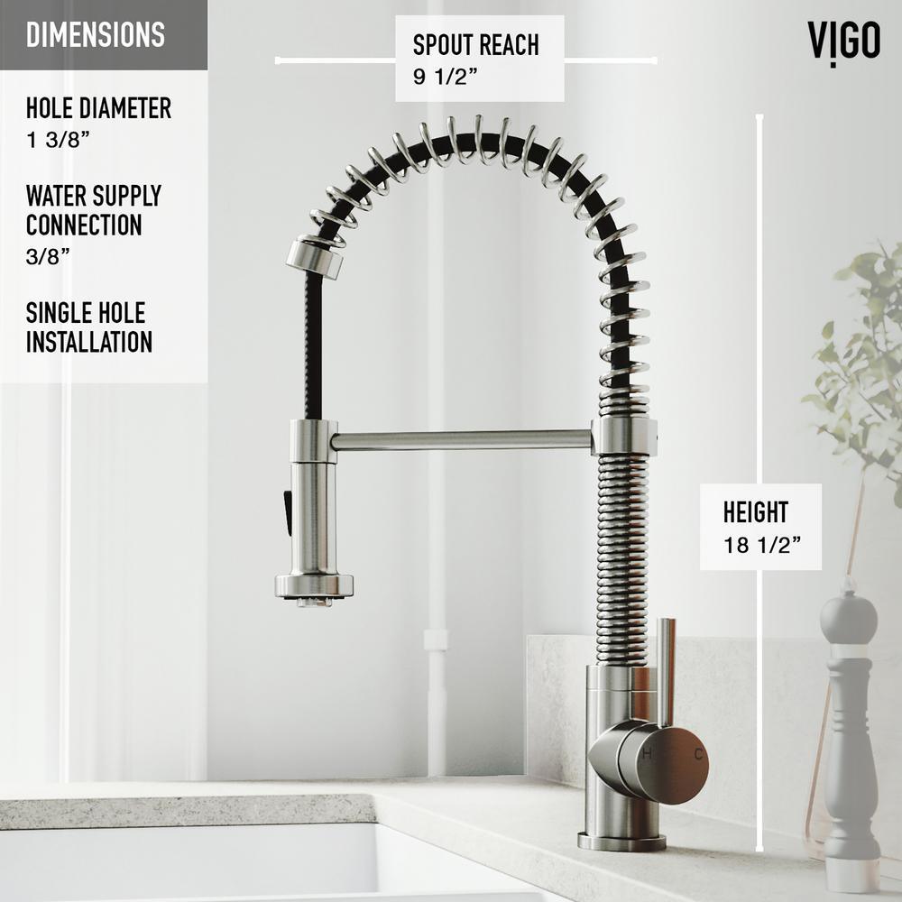 Edison Single-Handle Pull-Down Sprayer Kitchen Faucet in Stainless Steel - Super Arbor