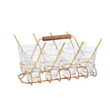8-Piece Glass and Metal Entertaining Set with Caddy and Individual Serving Spoons