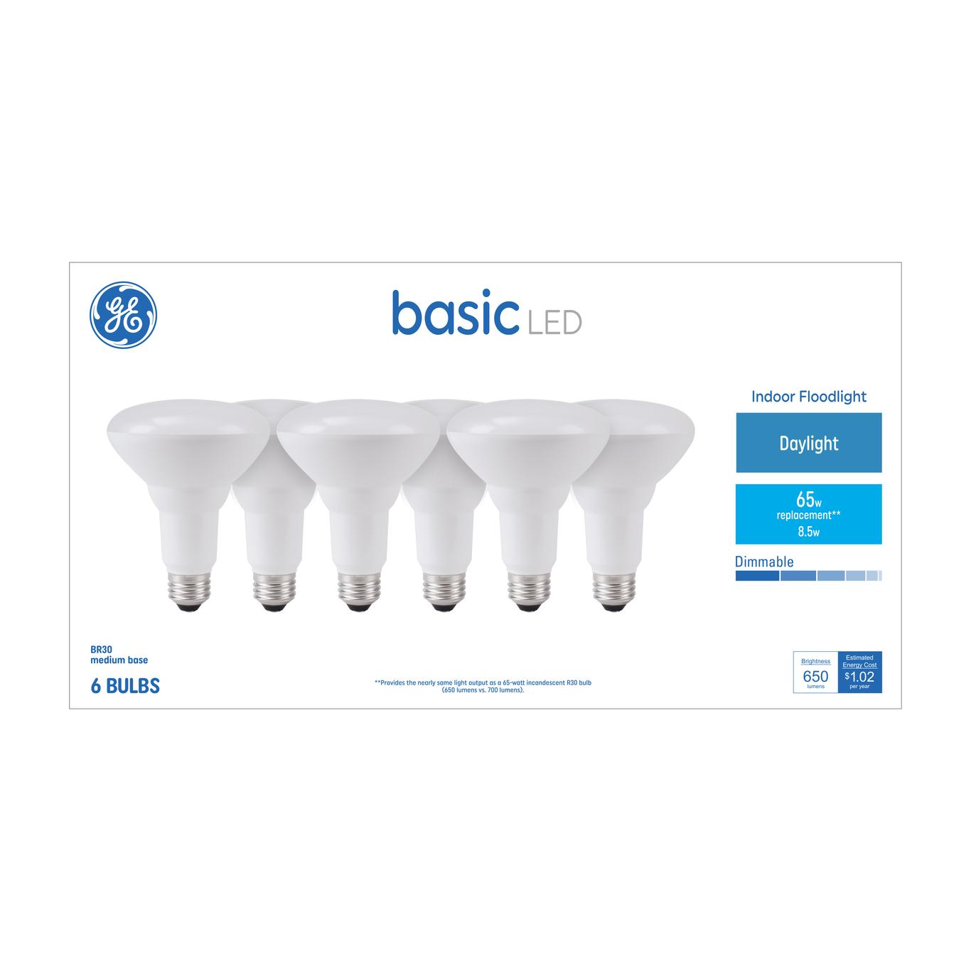 GE Basic 65-Watt EQ BR30 Daylight Dimmable LED Light Bulb (12-Pack)