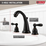 Windemere 8 in. Widespread 2-Handle Bathroom Faucet with Metal Drain Assembly in Oil-Rubbed Bronze - Super Arbor