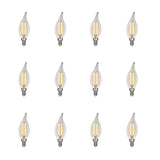 Feit Electric 40-Watt CA10 Dimmable LED Candelabra Clear Glass Vintage Edison Light Bulb with Straight Filament Soft White (12-Pack)