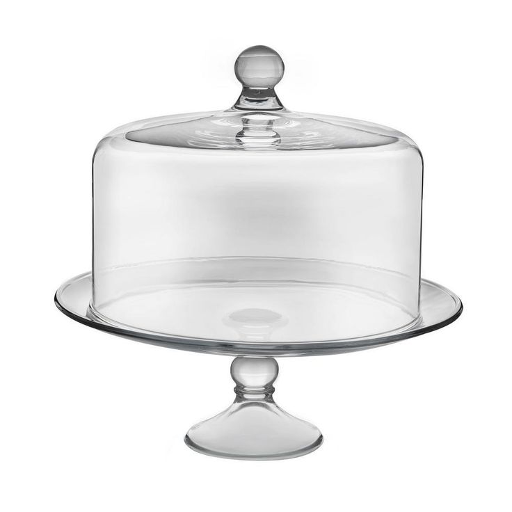 Selene 2-piece Clear Glass Cake Stand with Dome