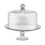 Selene 2-piece Clear Glass Cake Stand with Dome