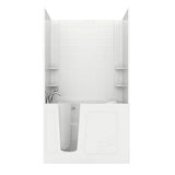Rampart Nova Heated 5 ft. Walk-in Whirlpool Bathtub with 6 in. Tile Easy Up Adhesive Wall Surround in Biscuit - Super Arbor