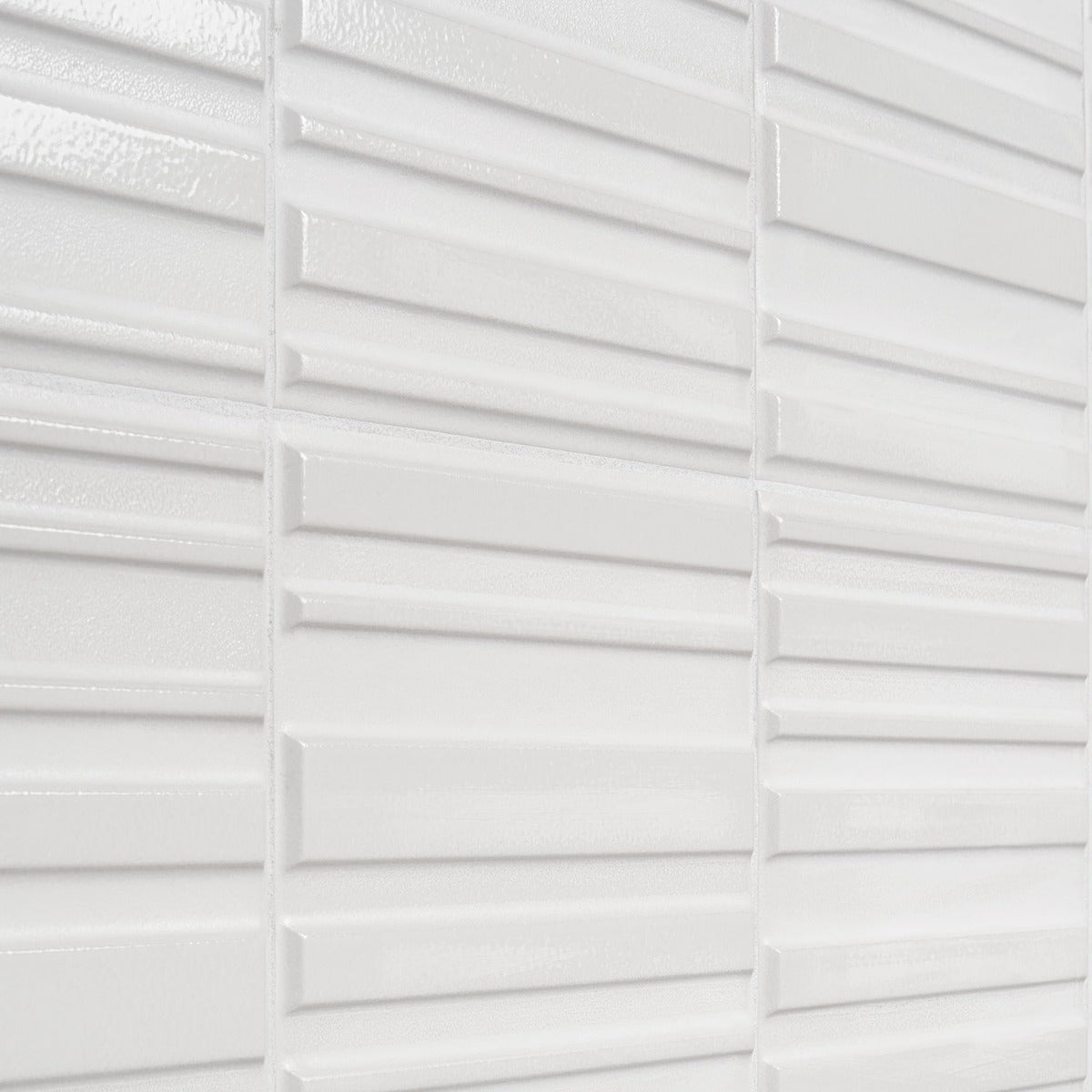 Sydney White 8x16 3D Mixed Finish Ceramic Wall Tile