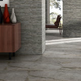Acadia Thin Strip Slate Gray Matte Porcelain Mosaic Tile - Lux Tile