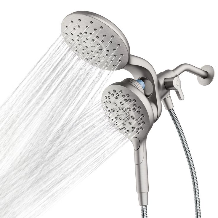 Aromatherapy 6-Spray Patterns 6.5 in. Tub Wall Mount Dual Shower Heads with INLY Capsules in Spot Resist Brushed Nickel