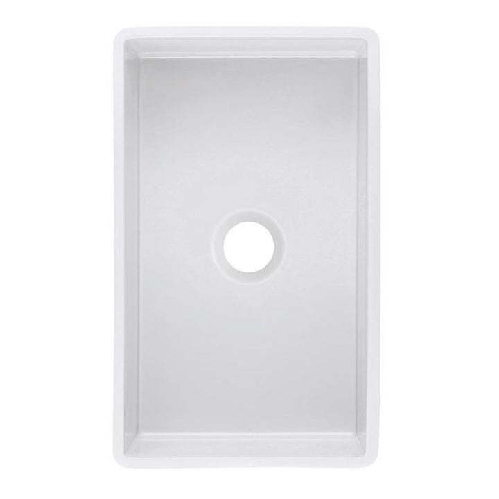 Sutton Place Farmhouse Fireclay 30 in. Single Bowl Kitchen Sink with Grid with Grid and Strainer