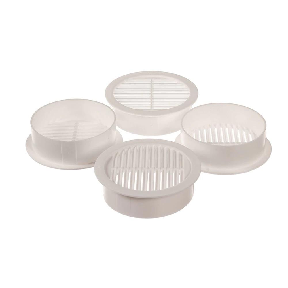 3 in. Resin Circular Mini Wall Louver Soffit Vent in White (4-Pack)