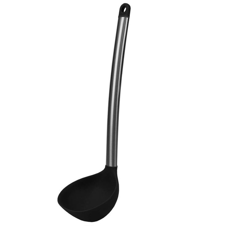 Black Stainless Steel Silicone Ladle