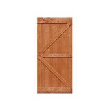 32 in. x 84 in. Ready-to-Assemble British Brace Hardwood Interior Sliding Barn Door Slab with Hardware Kit - Super Arbor