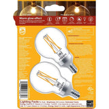 Philips 60-Watt Equivalent G16.5 Dimmable LED Light Bulb with Warm Glow Dimming Effect Soft White (2-Pack)