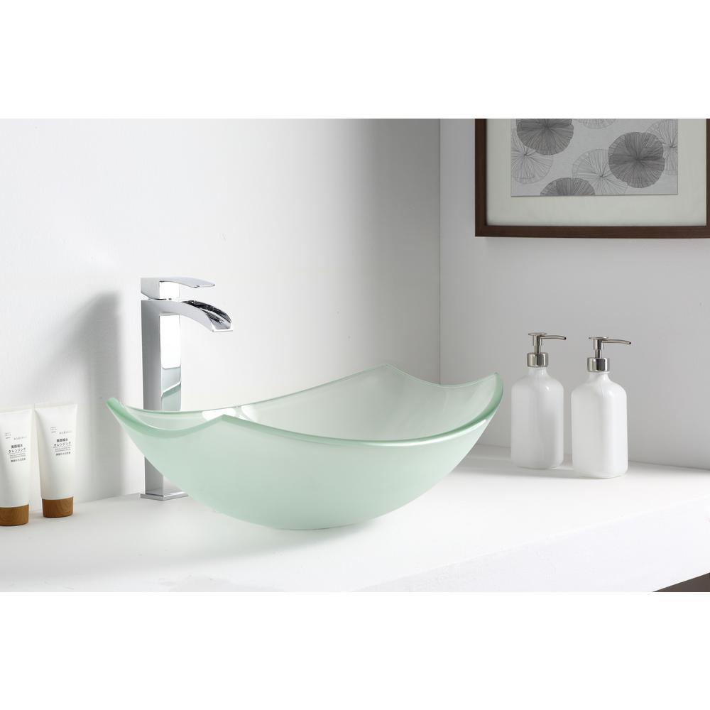 Pendant Series Deco-Glass Vessel Sink in Lustrous Frosted - Super Arbor