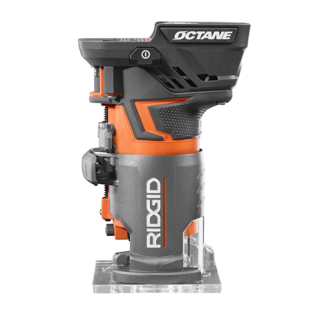 18-Volt OCTANE Cordless Brushless Compact Fixed Base Router with 1/4 in. Bit, Round and Square Bases, and Collet Wrench - Super Arbor