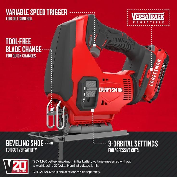 CRAFTSMAN V20 20-Volt Max Variable Speed Keyless Jigsaw (Battery Included)