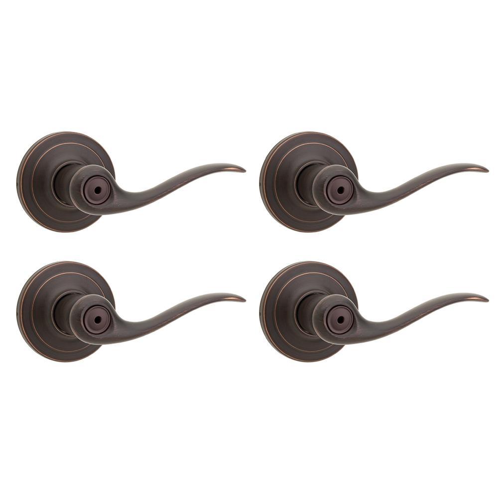 Tustin Satin Nickel Privacy Bed/Bath Door Lever Featuring Microban Antimicrobial Technology - Super Arbor