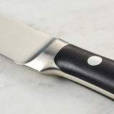 5 in. High Carbon Steel Full T Blade with Serrated Edge Steak Knife with Black Polycarbonate Handle (Set of 4)