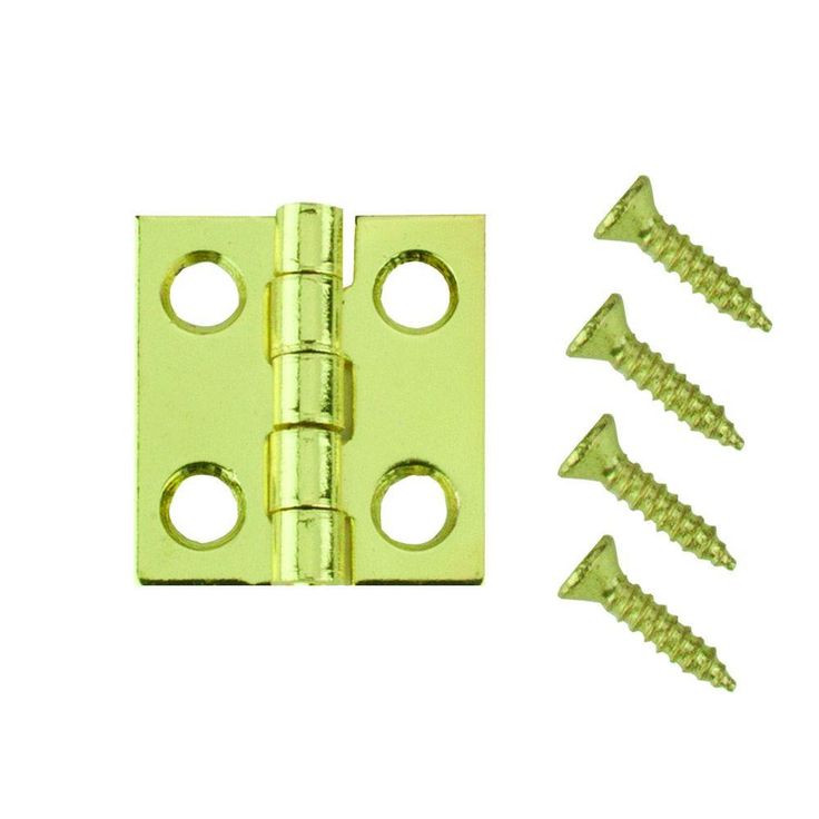 3/4 in. x 11/16 in. Bright Brass Middle Hinges
