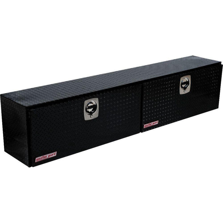 Weather Guard 90.25 in. Gloss Black Aluminum Full Size Top Mount Truck Tool Box - Super Arbor