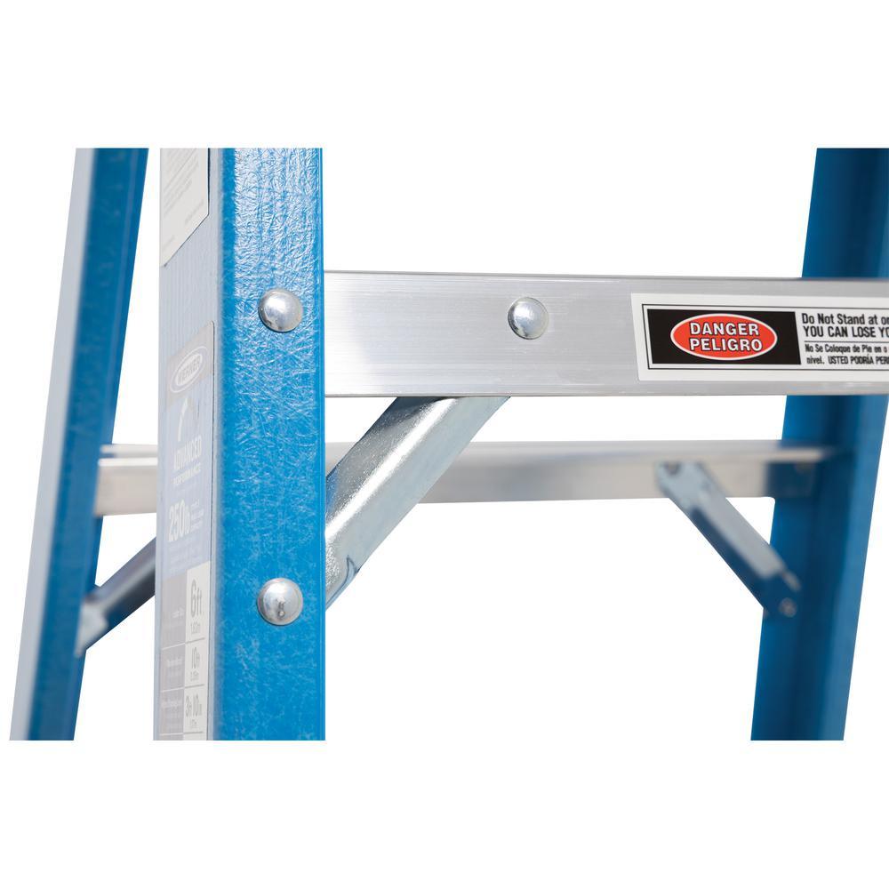 8 ft. Fiberglass Step Ladder with 250 lb. Load Capacity Type I Duty Rating - Super Arbor