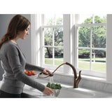 Delta Linden Venetian Bronze 1-Handle Deck-Mount Pull-Out Handle Kitchen Faucet (Deck Plate Included)