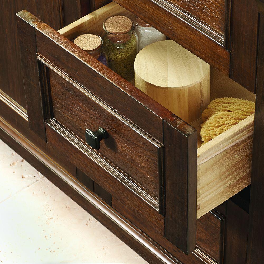 Creedmoor 48 in. W Bath Vanity Cabinet Only in Walnut with Right Hand Drawers - Super Arbor