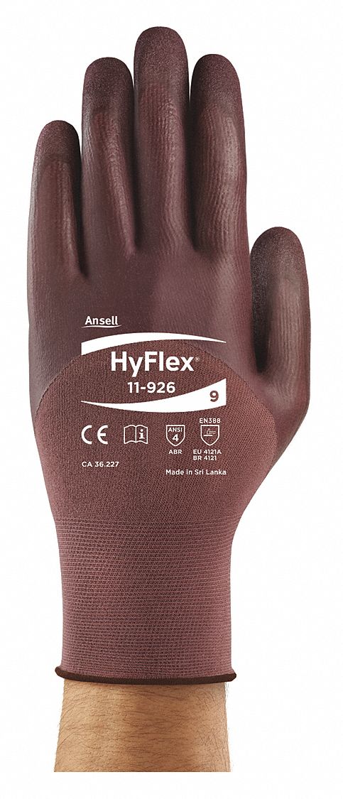 HYFLEX Nitrile Coated Gloves - 2XL, Purple, ANSI Abrasion Level 3