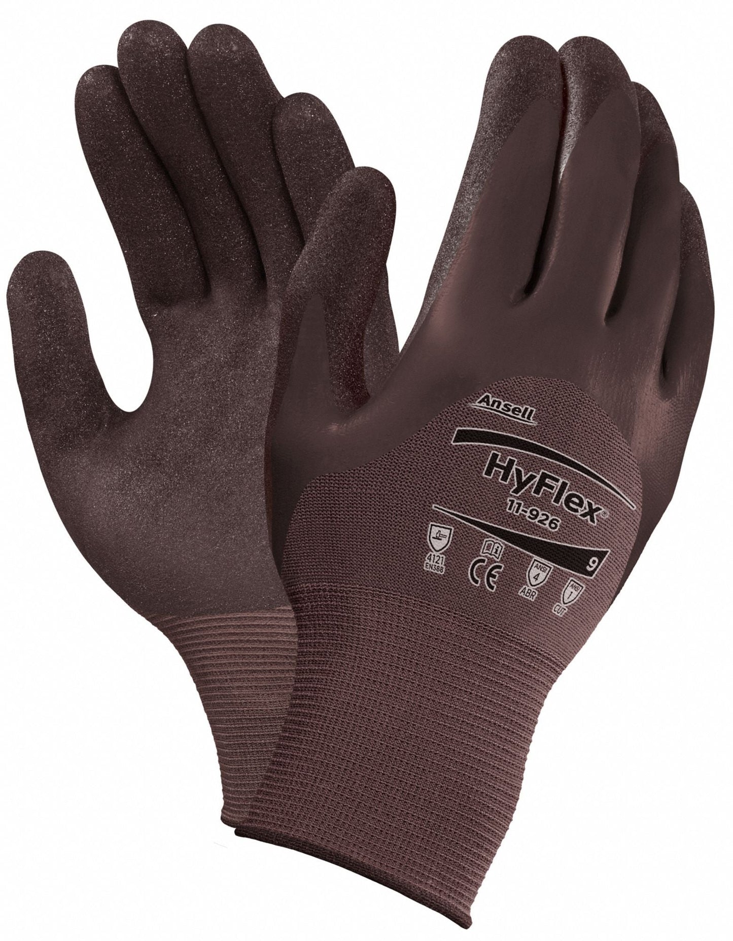 HYFLEX Coated Nitrile Gloves XL - Abrasion Resistant, Knit Cuff
