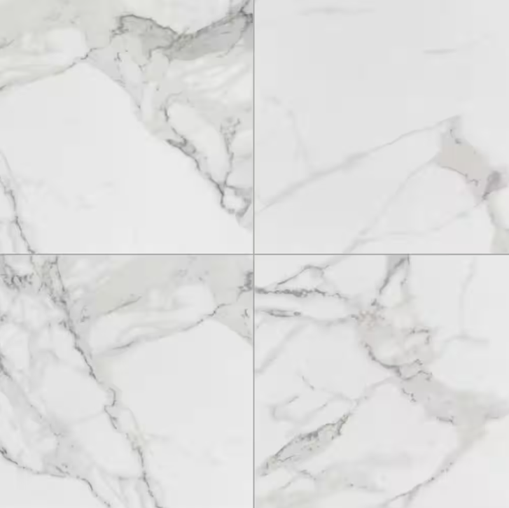 Crystal Bianco 32 in. x 32 in. Polished Porcelain Stone Look Floor and Wall Tile (21.33 sq. ft./Case)